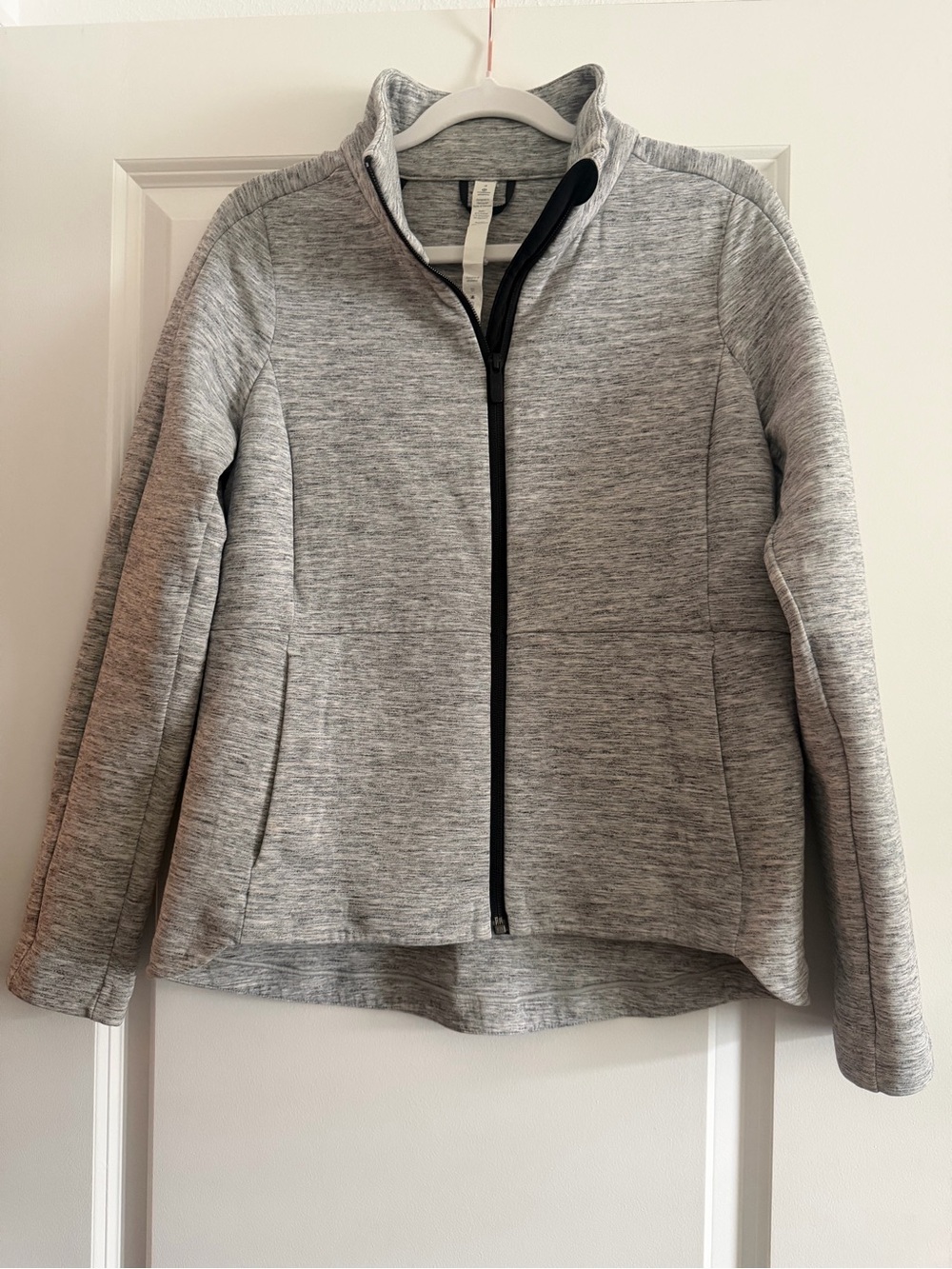 EUC Lululemon Going Places Jacket Heathered Gray Black Zip Size 4